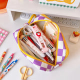 Portable Cartoon Bear Pencil Case with Pen Insert Animal Pencil Bag