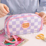 Portable Cartoon Bear Pencil Case with Pen Insert Animal Pencil Bag