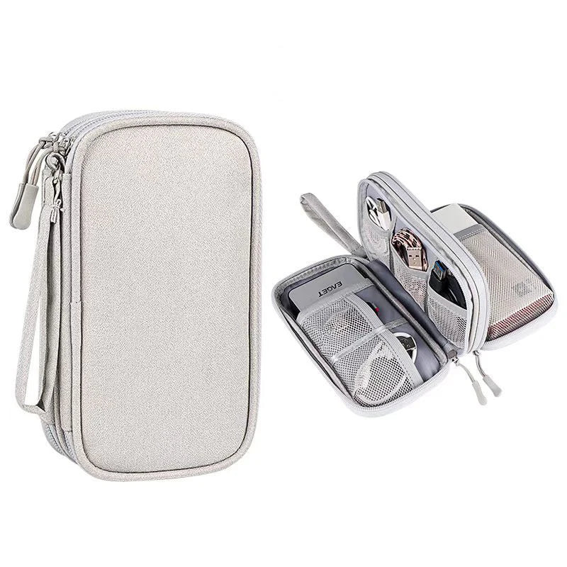 Portable Case for Power Bank Data Cable Organizer Bag
