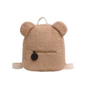 Lamb Fleece Women's Backpack Bear Shaped Shoulder Backpack