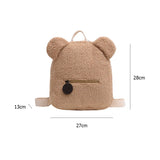 Lamb Fleece Women's Backpack Bear Shaped Shoulder Backpack
