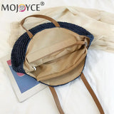 Women's Round Straw Rattan Shoulder Bag