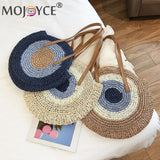 Women's Round Straw Rattan Shoulder Bag
