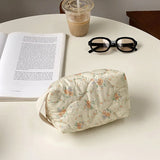 Quilted Travel Cosmetic Storage Bag Large Capacity Make Up Bag