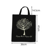 Cotton Linen Music Note Tote Shopping Bag Keyboard Pattern Handbag Music Bag