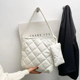 Portable Cotton Padded Handbag with Mini Bag