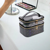 Portable Double Layer Cosmetic Bag Makeup Bag Toiletry Bag