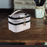 Portable Double Layer Cosmetic Bag Makeup Bag Toiletry Bag
