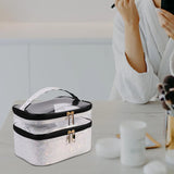 Portable Double Layer Cosmetic Bag Makeup Bag Toiletry Bag