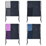 Portable Drawstring Backpack Bag with Pockets & Earphone Hole
