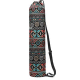 Drawstring Printed Canvas Gym Fitness Yoga Mat Carry Pouch Shoulder Bag