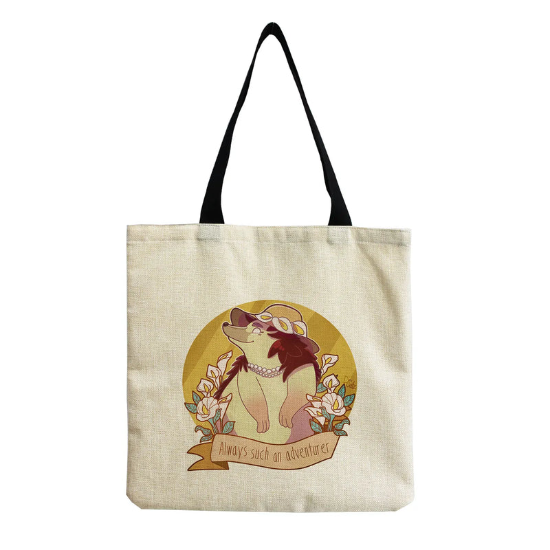 Eco Friendly Beach Bag Hedgehog Print Summer Shoulder Bag