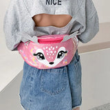 Kids Elk Print Waist Bag Fanny Pack Sport Belt Hip Purse