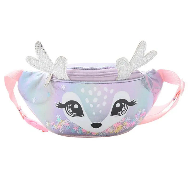 Kids Elk Print Waist Bag Fanny Pack Pouch Sport Belt Hip Chest