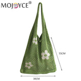 Portable Flower Printing Shoulder Shopping Mesh Net Bag