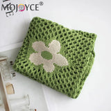 Portable Flower Printing Shoulder Shopping Mesh Net Bag