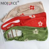 Portable Flower Printing Shoulder Shopping Mesh Net Bag