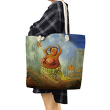 Mermaid Female Print Tote Bags Portable Folding Shopping Bag