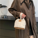Flower Ladies Bucket Bag Chain Crossbody Bag Nylon Shoulder Bag Purse