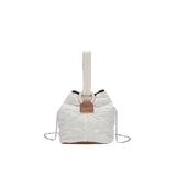 Flower Ladies Bucket Bag Chain Crossbody Bag Nylon Shoulder Bag Purse