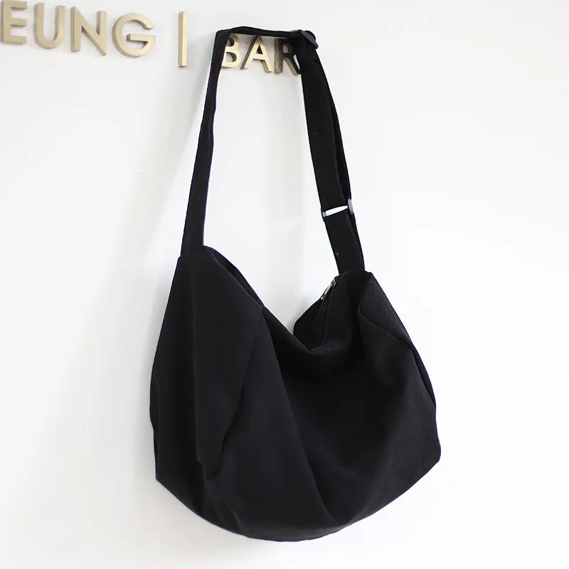 Large Capacity Shoulder Bag Women Solid Color Hobos Messenger Bag