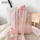 Laser Fish Tail Backpack for Girls, PU Leather School Bag