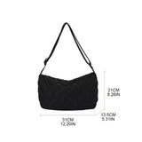 Portable Lattice Pattern Shopping Bag Large Capacity