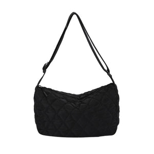 Portable Lattice Pattern Shopping Bag Large Capacity