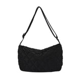 Portable Lattice Pattern Shopping Bag Large Capacity