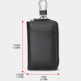 Leather Double Zipper Key Wallet Retro Men Women Car Key Holder Bag