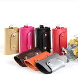 Portable Leather Housekeeper Keychain Holder Wallet Cover