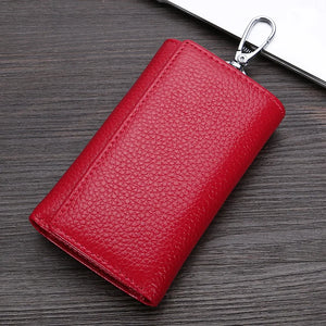 Leather Keychain Holder Car Key Bag Unisex Wallet Cover