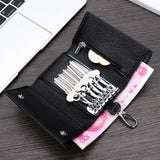 Leather Keychain Holder Car Key Bag Unisex Wallet Cover