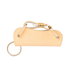 Portable Leather Key Wallet for Women Men Vintage Short Keys Holder