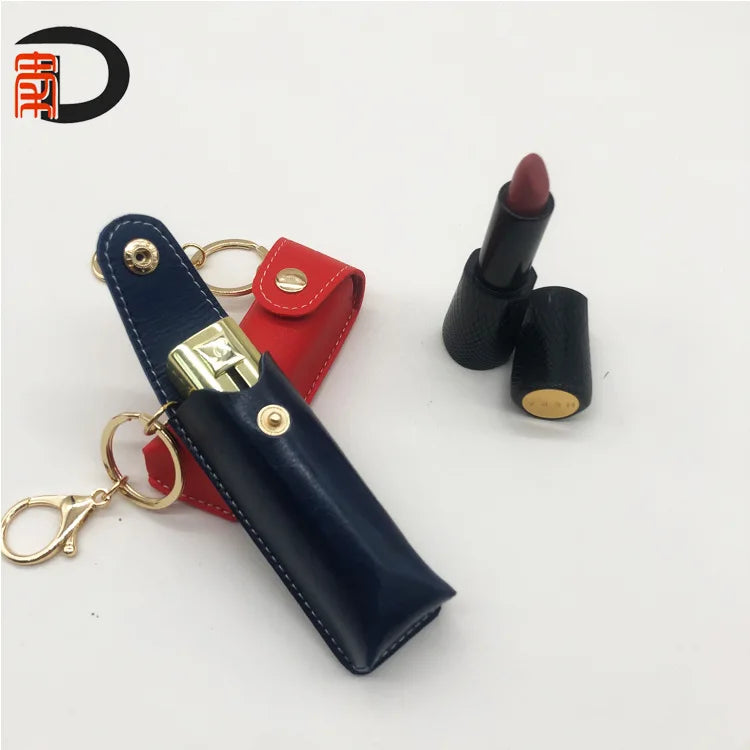 Portable Lip Gloss PU Storage Bag Travel Key Chain Single Lipstick Holster