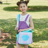 Heart Pattern Holographic Lunch Bag - Large Capacity Tote