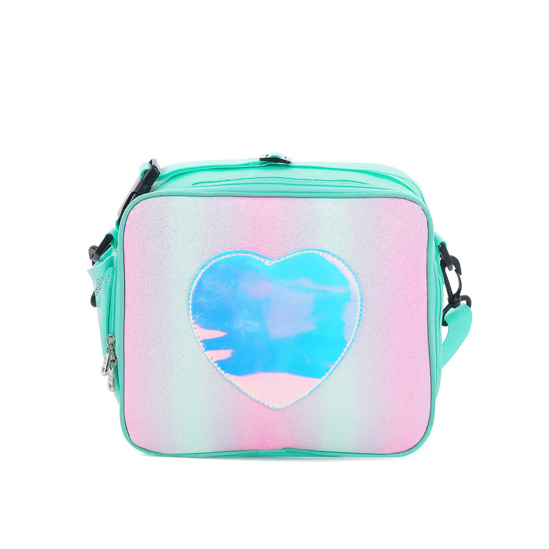 Heart Pattern Holographic Lunch Bag - Large Capacity Tote