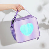 Heart Pattern Holographic Lunch Bag - Large Capacity Tote