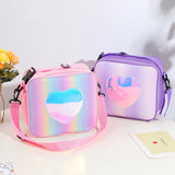 Heart Pattern Holographic Lunch Bag - Large Capacity Tote
