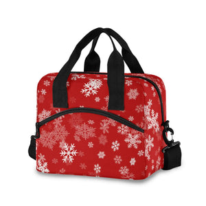 Christmas Printing Waterproof Cooler Lunchbox With Shoulder Strap