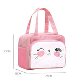 Women's Cartoon Cat Lunch Bag Tote Box Food Storage