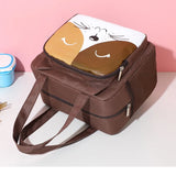 Women's Cartoon Cat Lunch Bag Tote Box Food Storage