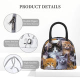 Cat Pattern Insulated Lunch Bag Thermal Bento Handbag