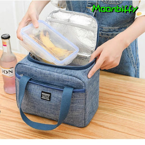 Portable Insulated Lunch Bag Cooler Handbag Bento Pouch School Food Storage