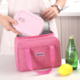 Portable Lunch Bag Thermal Insulated Lunch Box Tote Cooler Handbag Bento Pouch