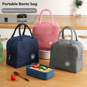 Portable Lunch Bag Food Insulation Handbag Student Aluminum Foil Keep Warm