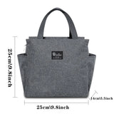 Portable Insulated Lunch Bag Pink Letter Print Food Storage Handbag
