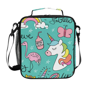 Portable Thermal Lunch Bag Insulated Tote Handbag Unicorn Bento Pouch
