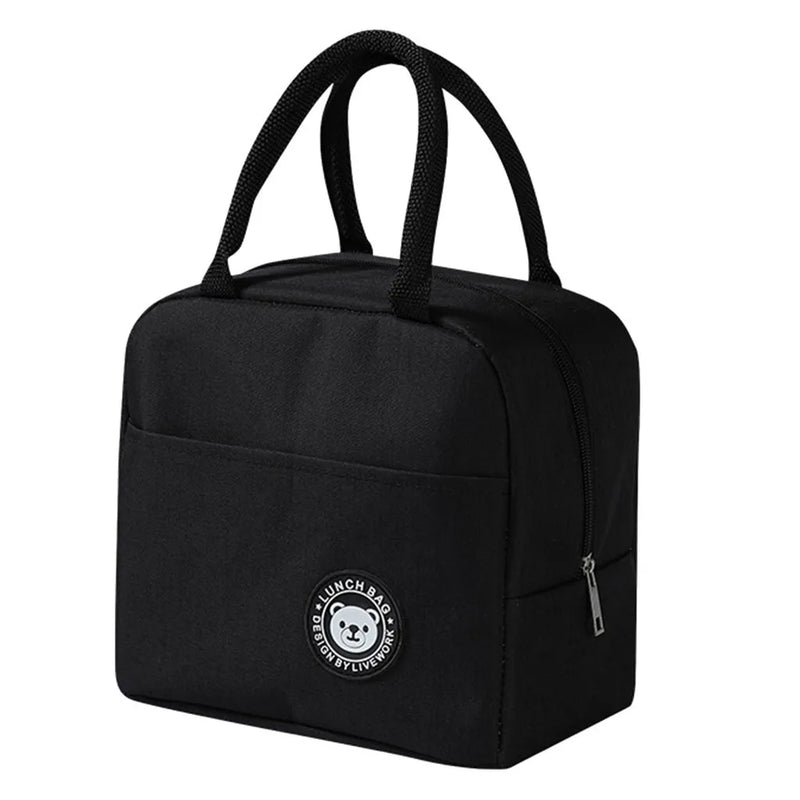 Portable Insulated Lunch Bag Office Cooler Bento Pouch Food Storage Handbag