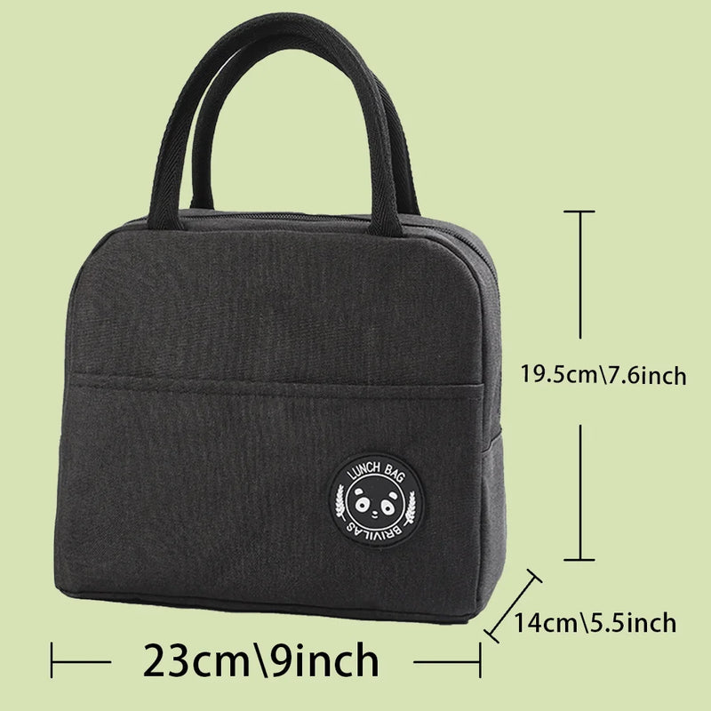 Portable Lunch Bag Thermal Insulated Kids Lunch Box Handbag Food Picnic